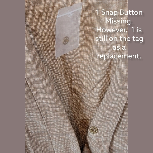 Tan Linen Blend Sleeveless Jumper/Jumpsuit. (NWOT) - Picture 2 of 2